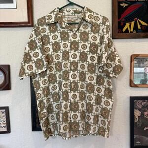 Vintage 90s/00s RARE Dragonfly Hawaiian Shirt Button Up AOP Dragon Size Large